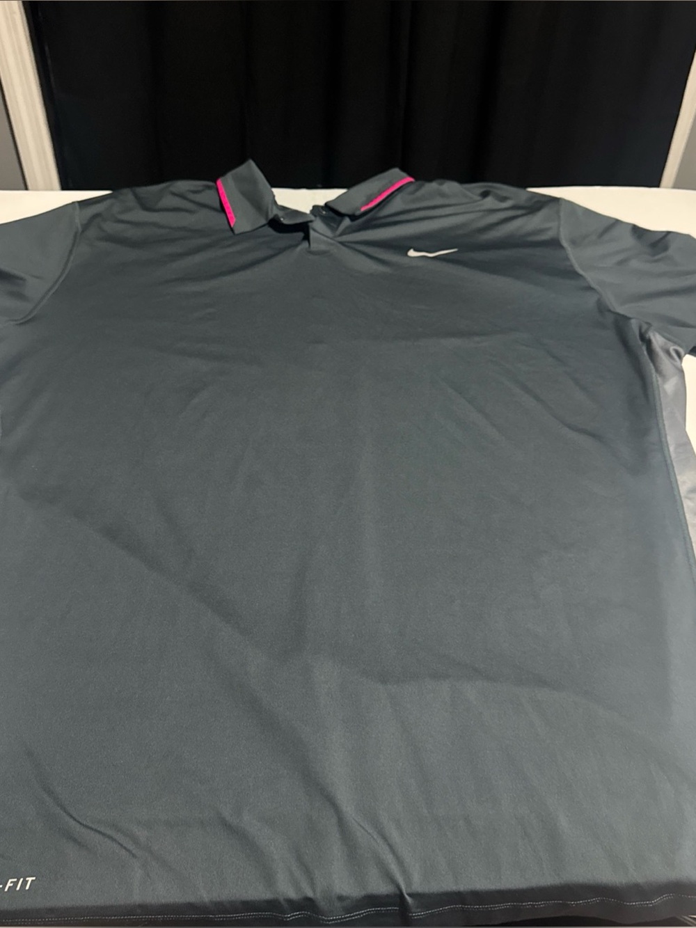 Nike Polo Shirt Mens 2XL Gray Dri-Fit ADV Tiger Woods Collection Golf